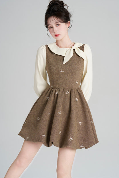 Layered-Look Floral Dress