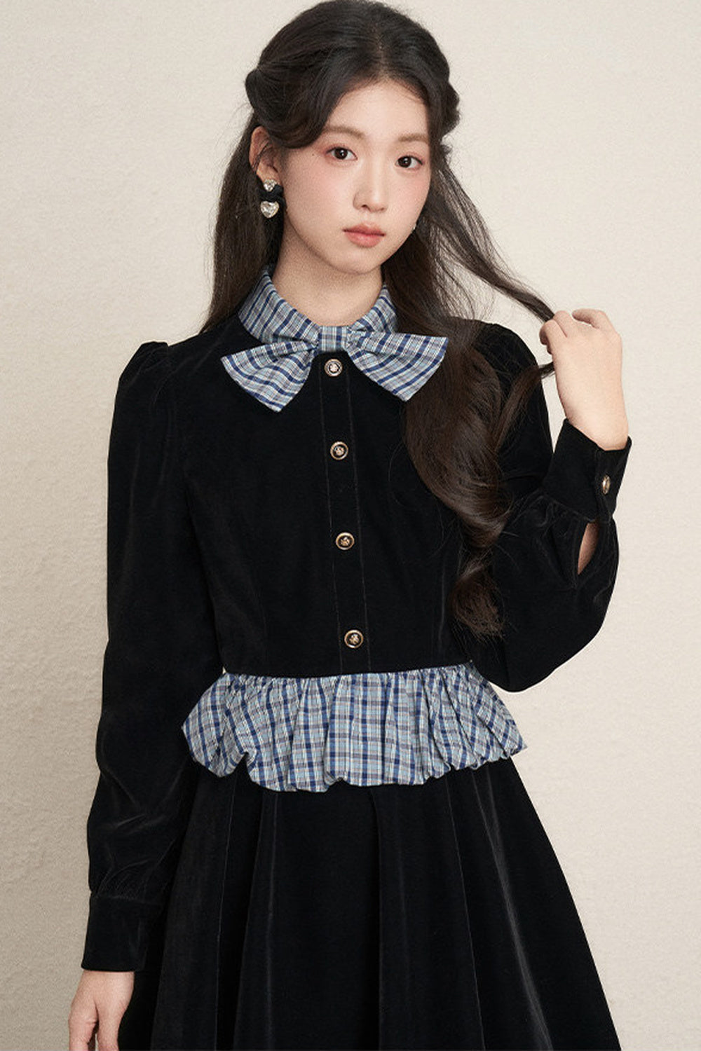 Black Velvet A-Line Dress
