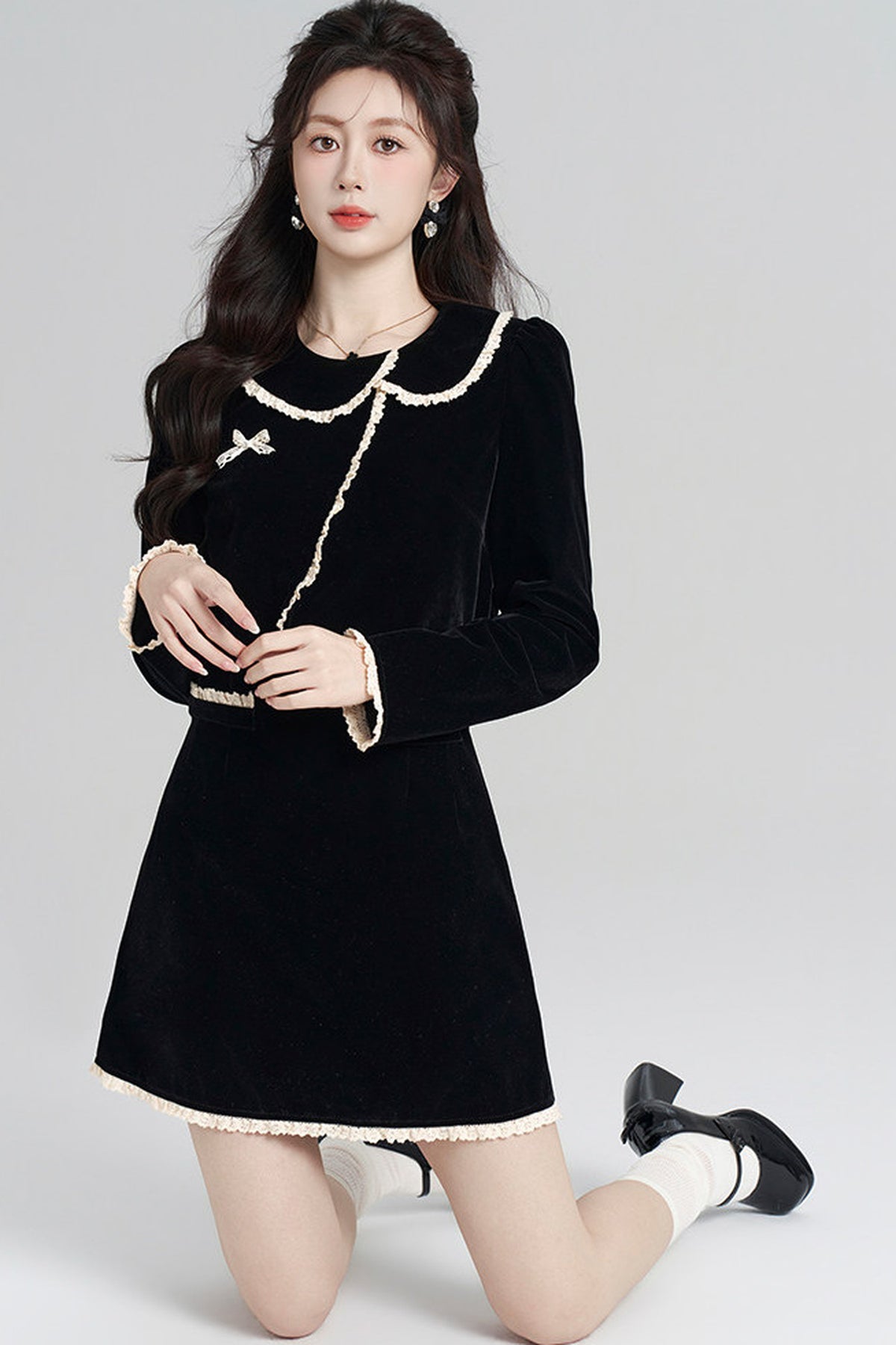 Collar Velvet Dress