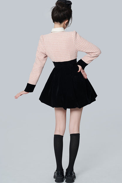 Pink Tweed A-Line Dress