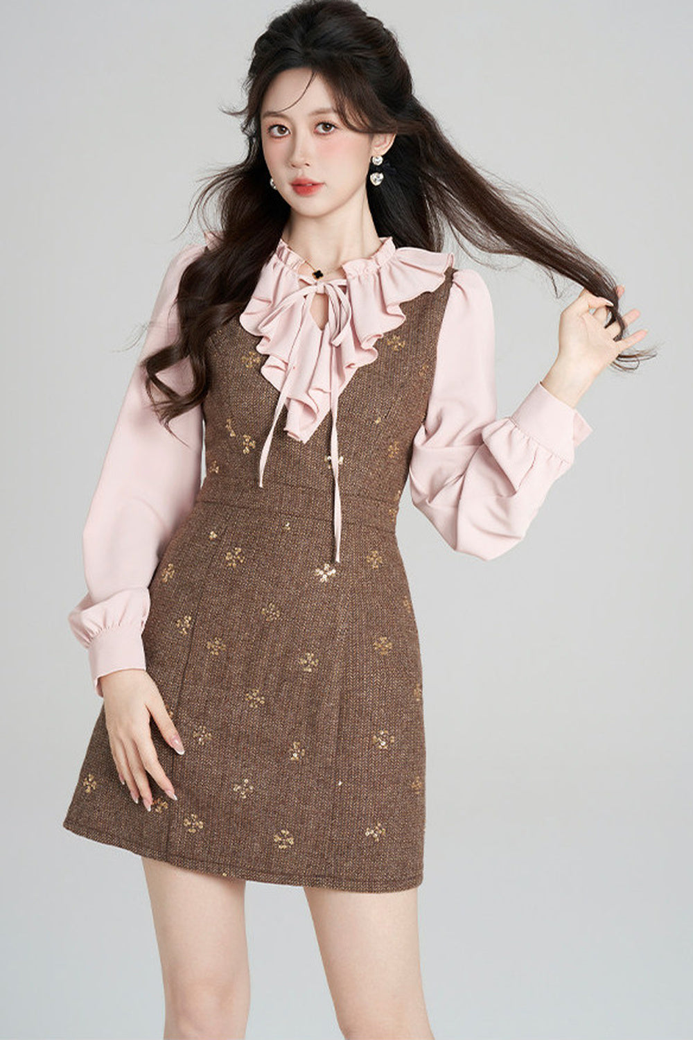 Layered-Look Chanel Style A-Line Dress