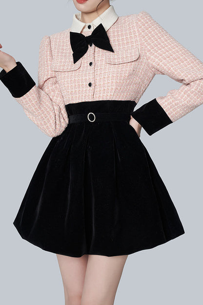 Pink Tweed A-Line Dress