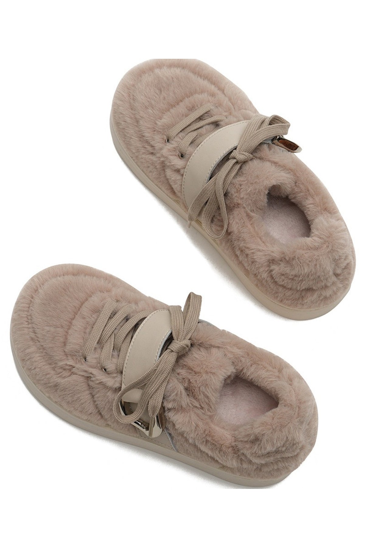 Sneakers morbide e pelose con suola spessa
