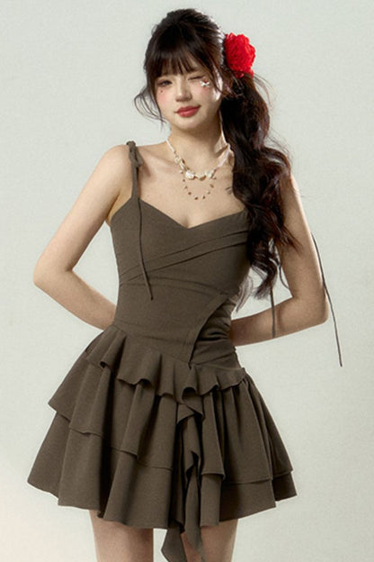 Floral Ballet Suspender Waist Dress