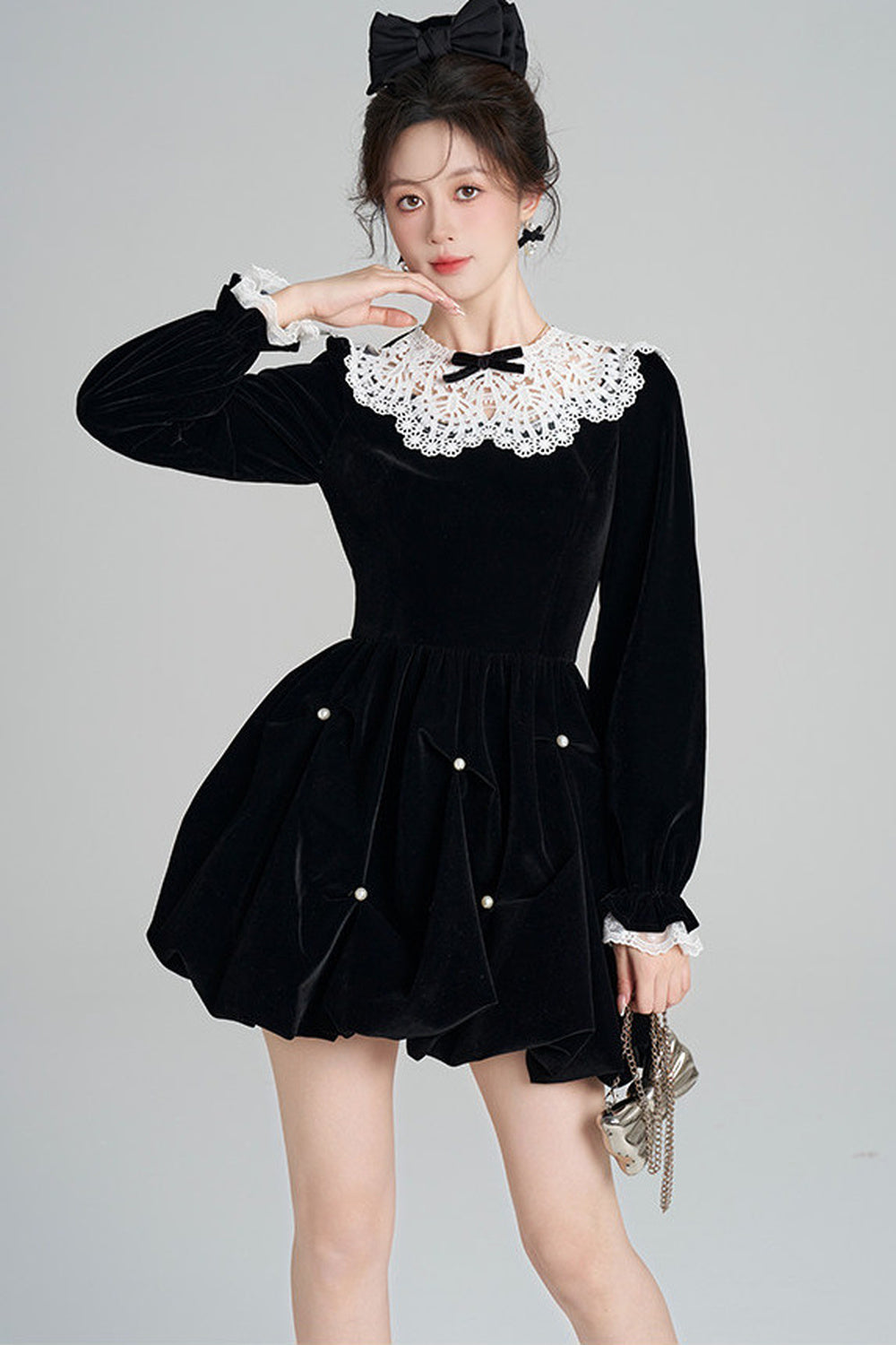 Velvet Bud Lace Dress