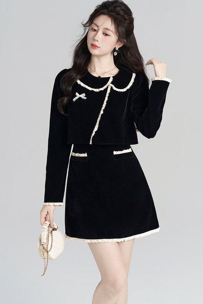 Collar Velvet Dress