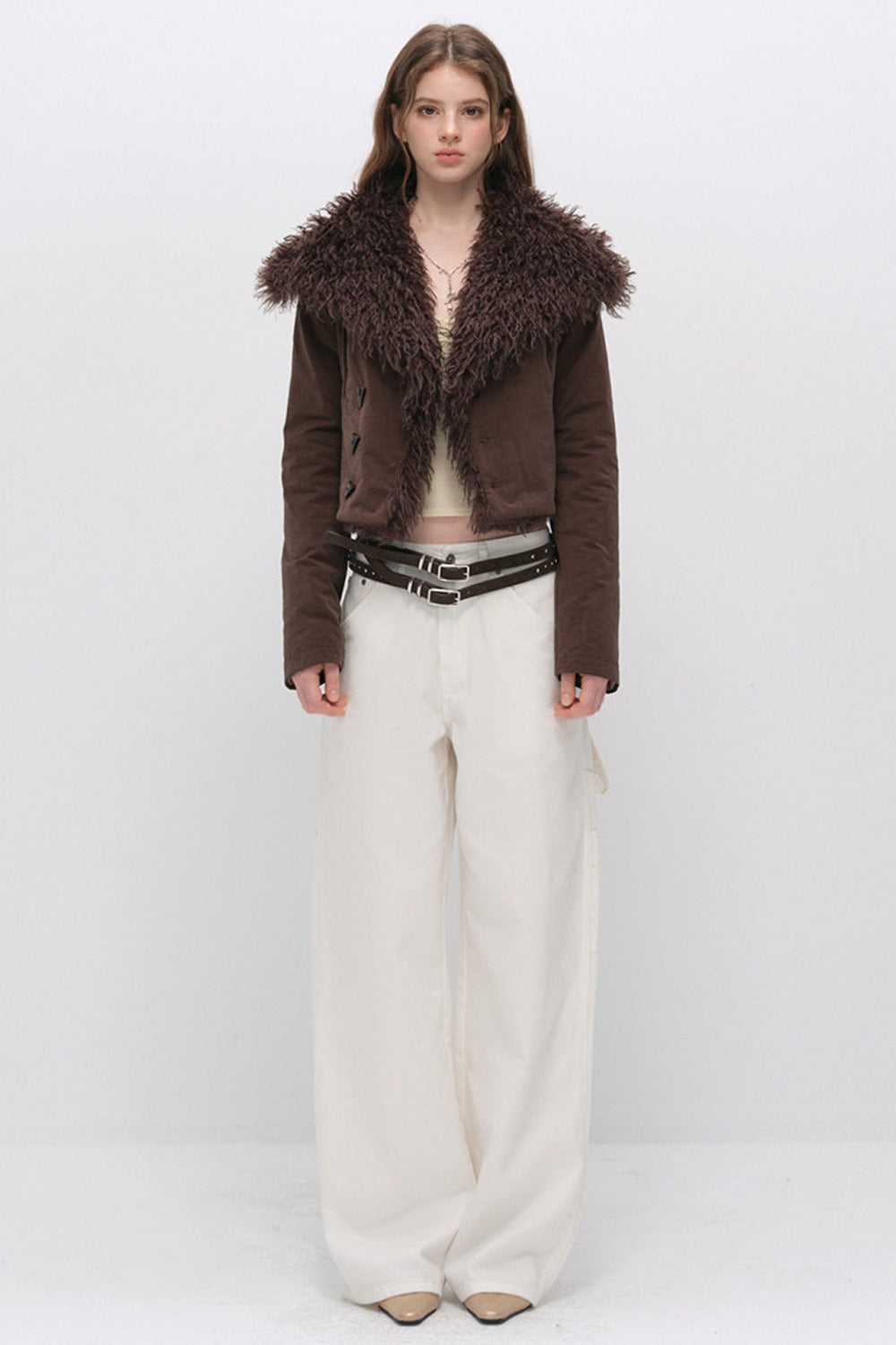 Fur Collar Shawl Down Jacket