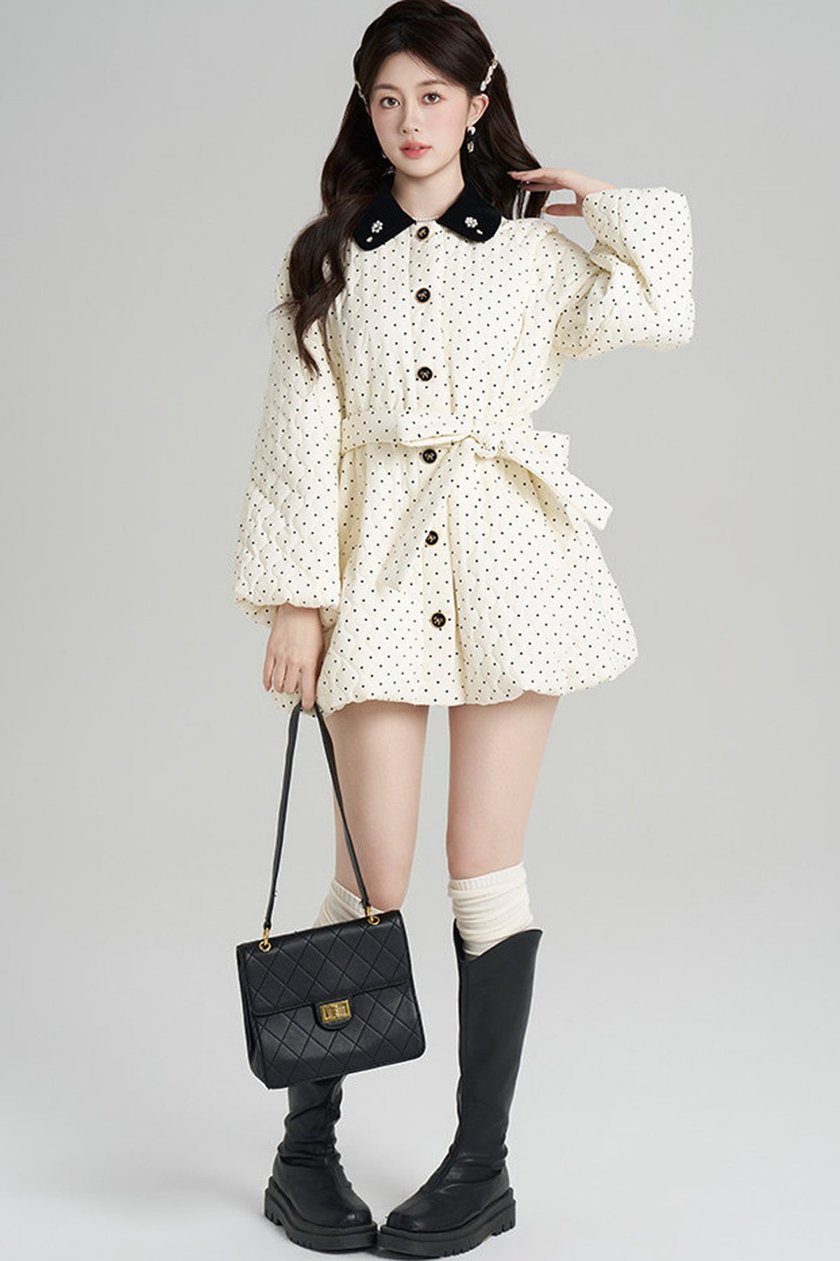 Polka Dot Cotton Coat