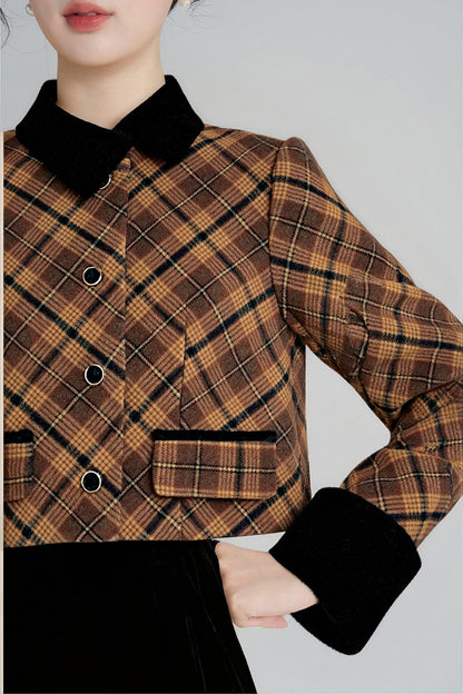 Plaid Jacket and Skirt Set-Up