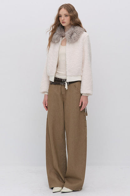 Fur Collar Lamb Wool Jacket