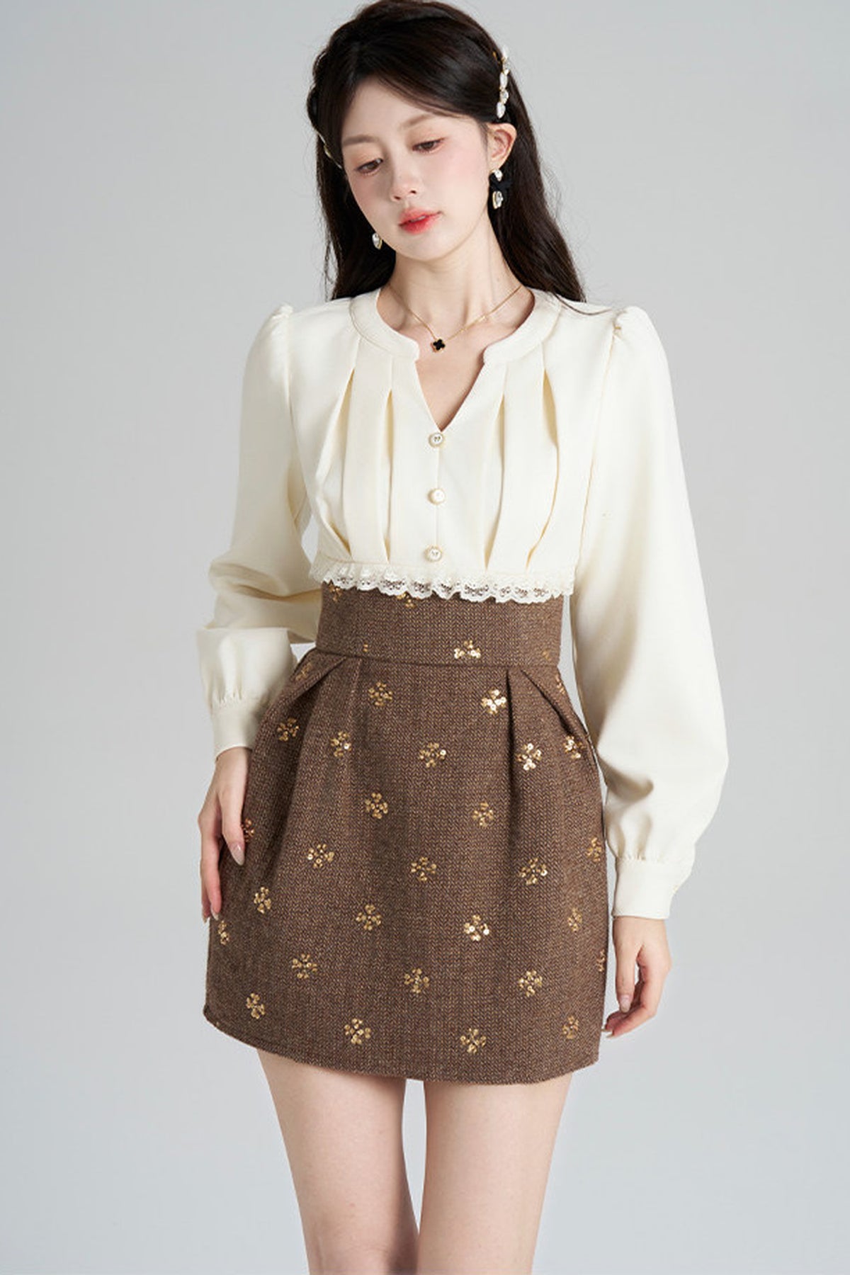 French-Style Shirt and Skirt Set-Up