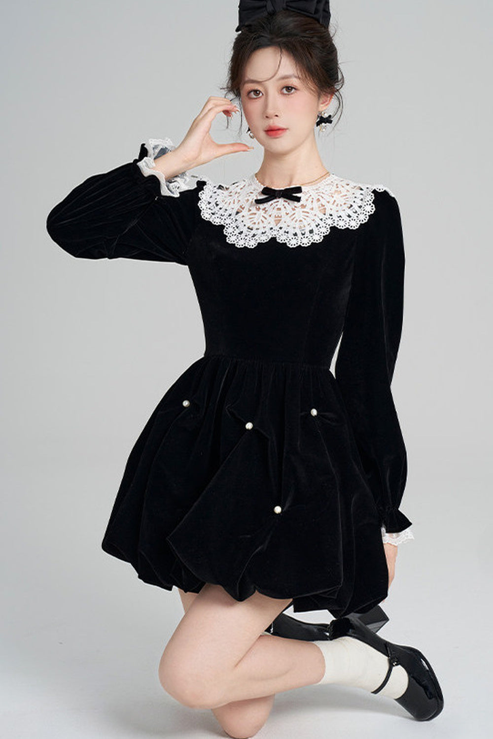 Velvet Bud Lace Dress