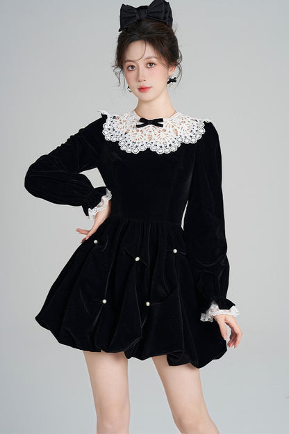 Velvet Bud Lace Dress