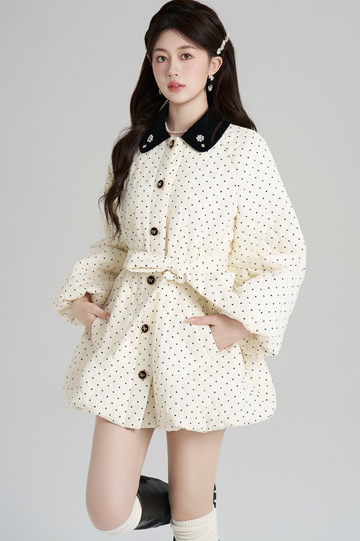 Polka Dot Cotton Coat