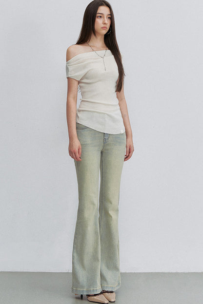Retro Gradient Flared Denim Pants
