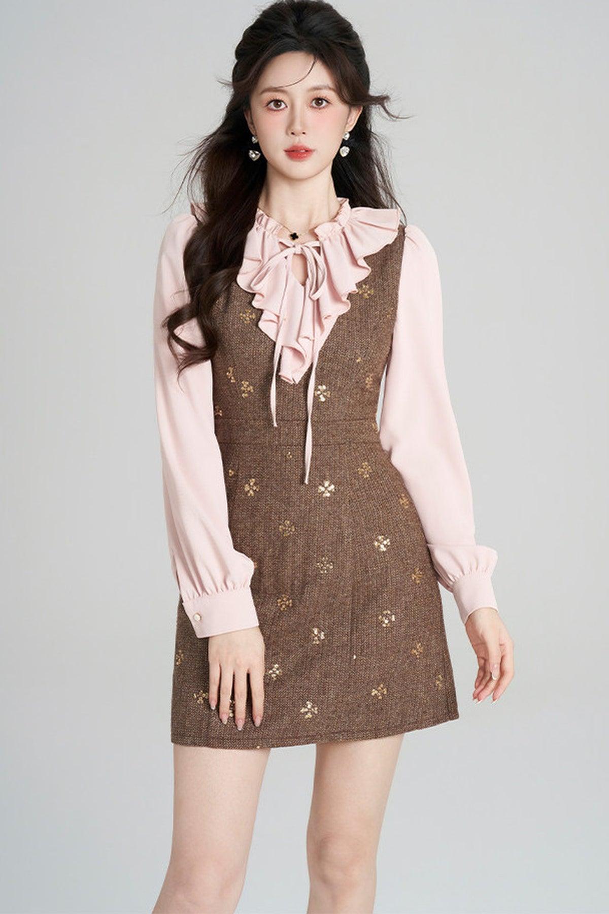 Layered-Look Chanel Style A-Line Dress