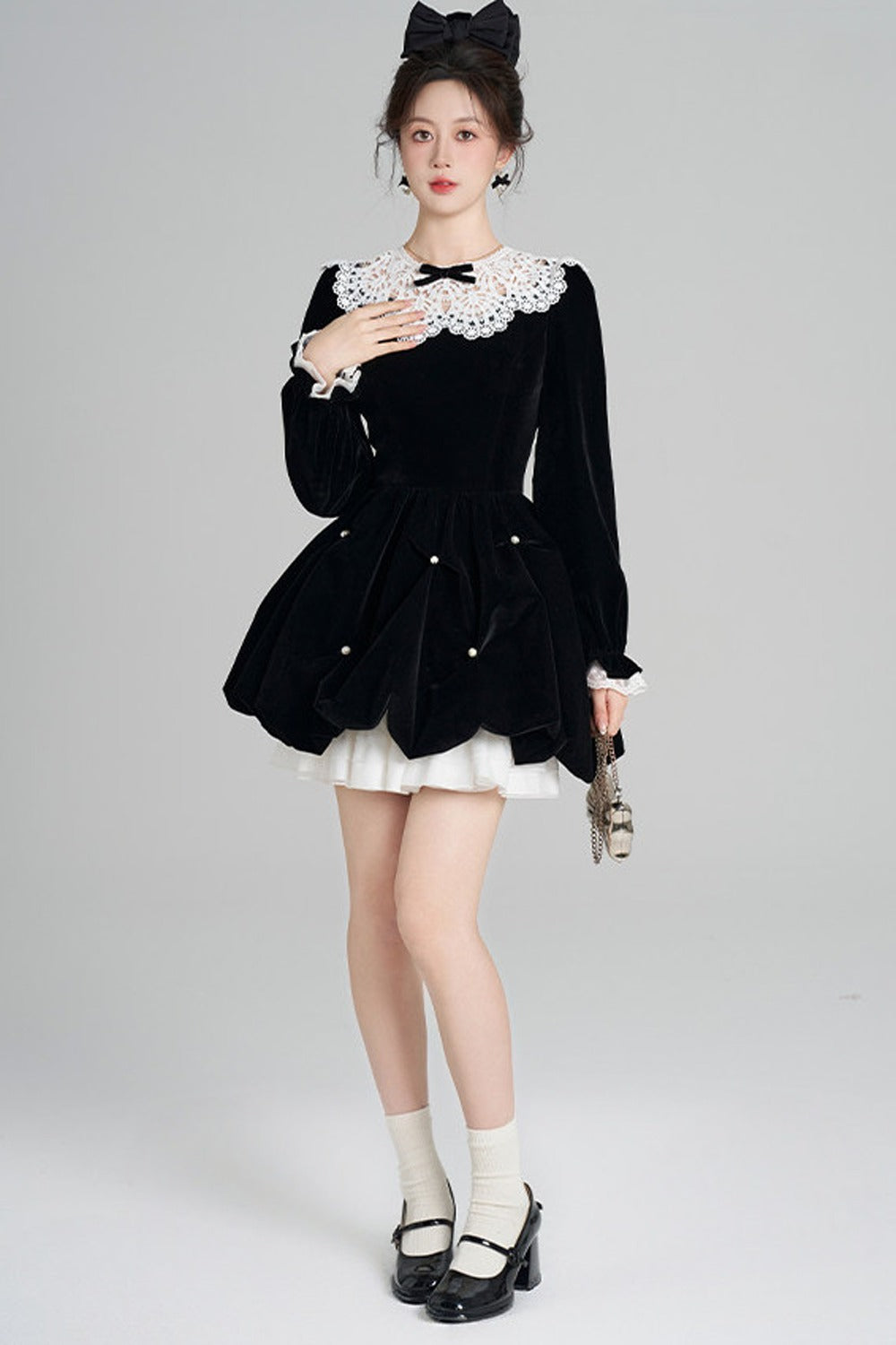 Velvet Bud Lace Dress