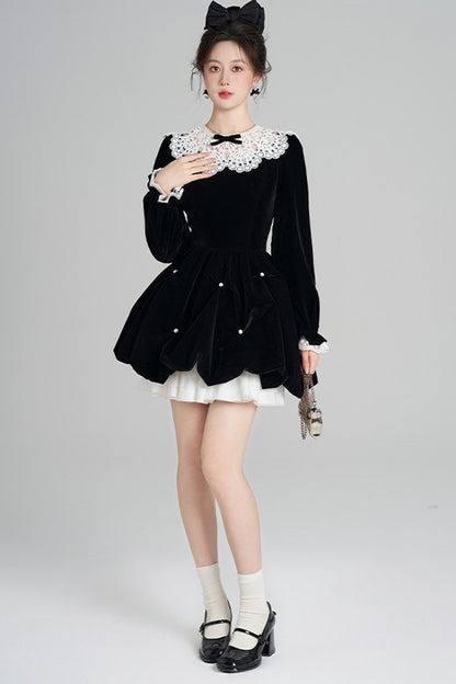 Velvet Bud Lace Dress