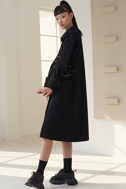 Floral Pleated Wool Coat