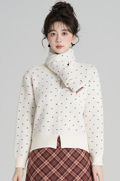 Short Woolen Knit Cardigan