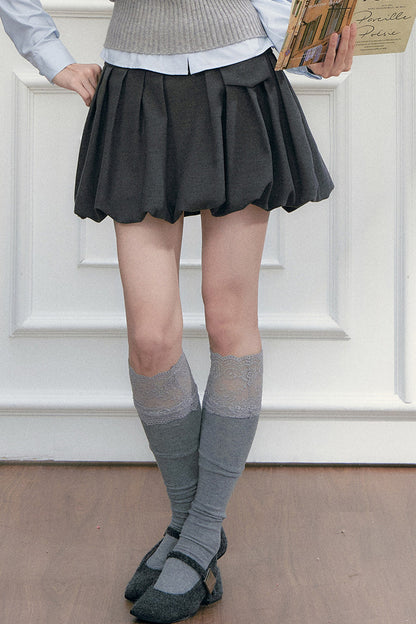 High Waist Pleated Pocket Skirt