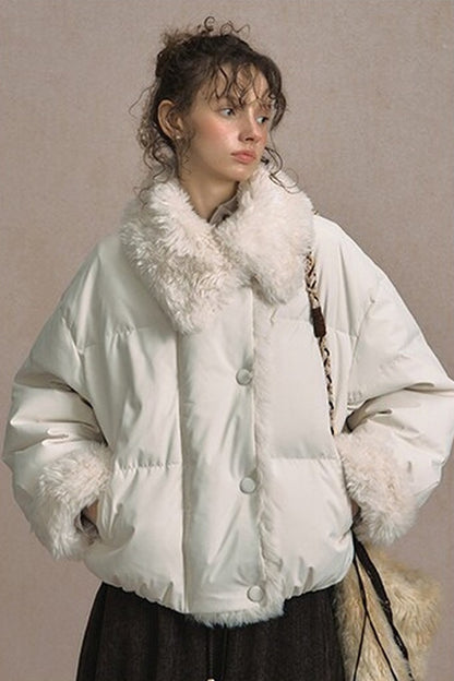 Short Fur Collar Down Jacket