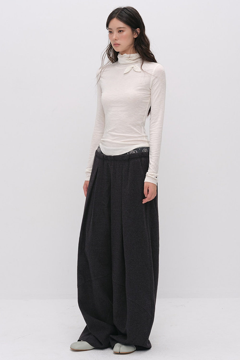 X-Line 3D Bow Tencel Wool T-Shirt