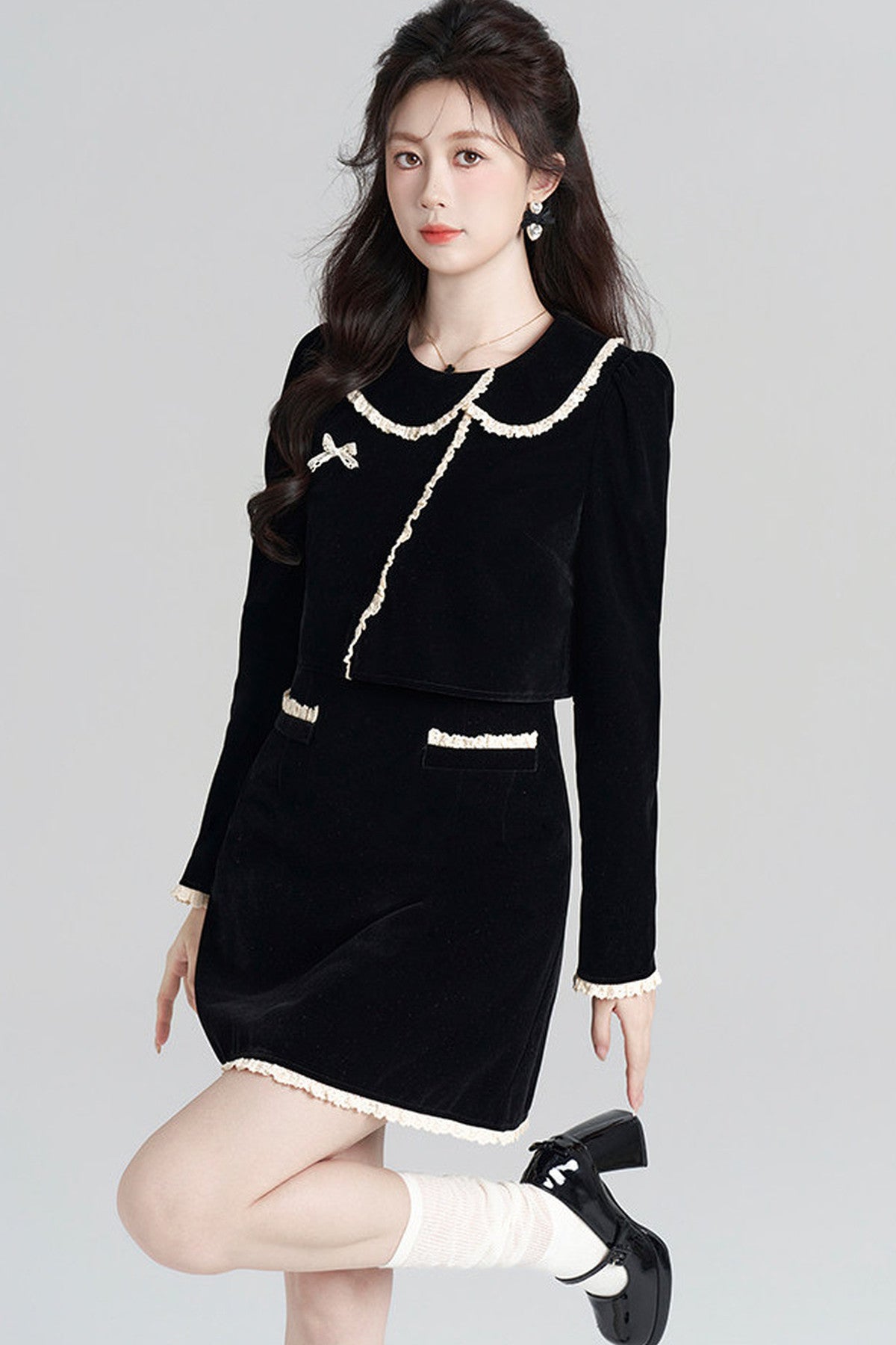Collar Velvet Dress
