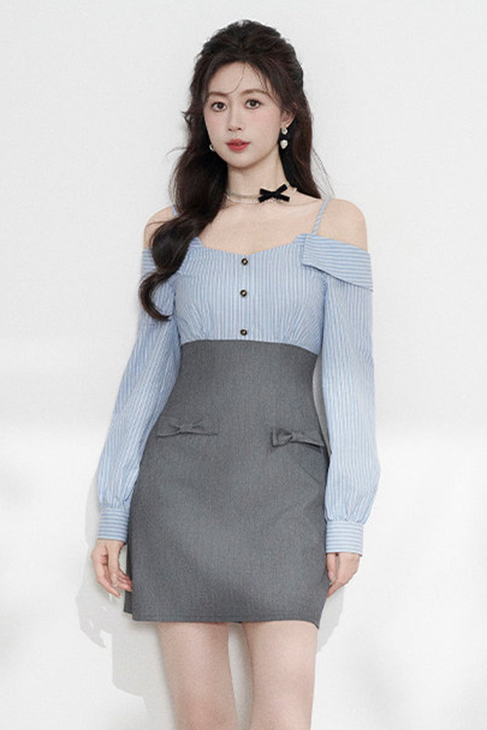 Striped Off-Shoulder Dress