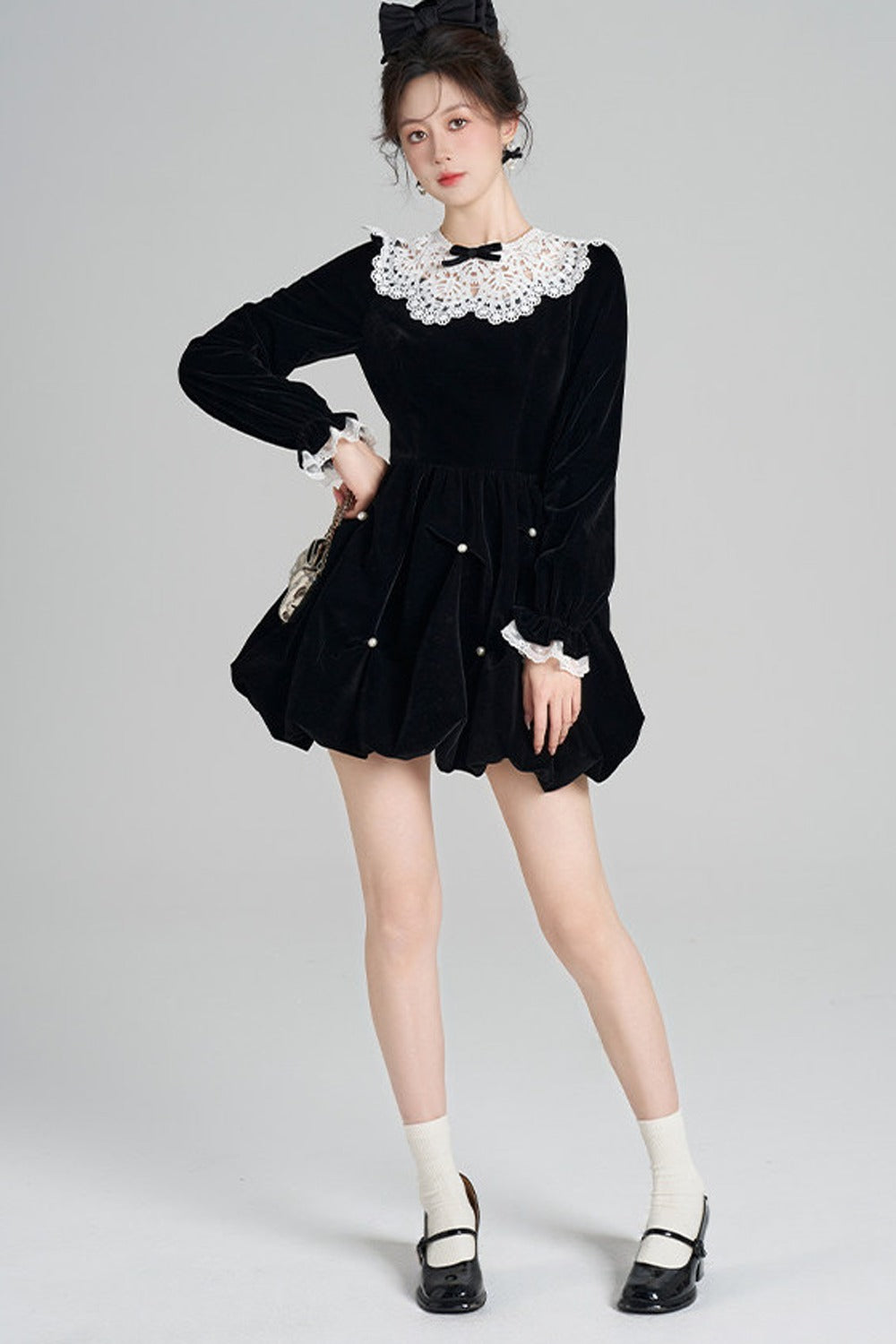 Velvet Bud Lace Dress