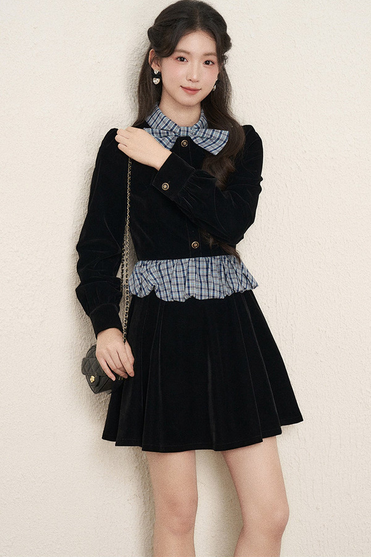 Black Velvet A-Line Dress