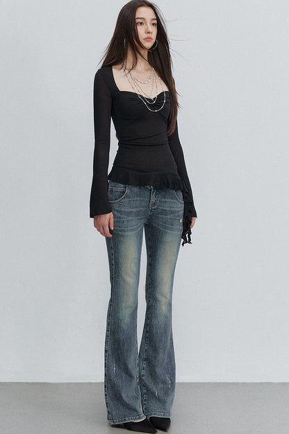 Twist Ruffle Pleated Blouse