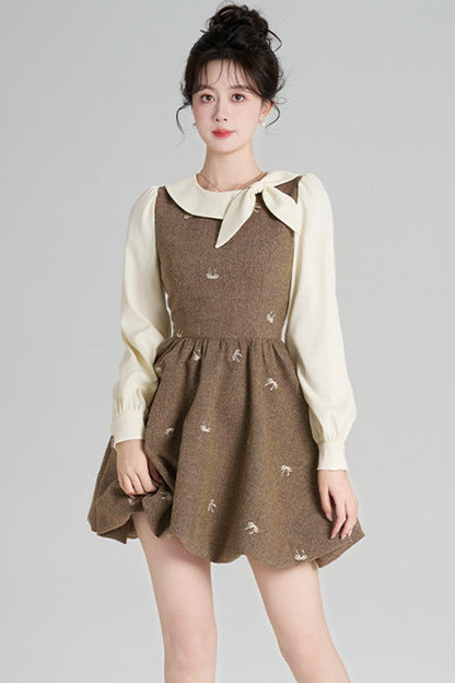 Layered-Look Floral Dress
