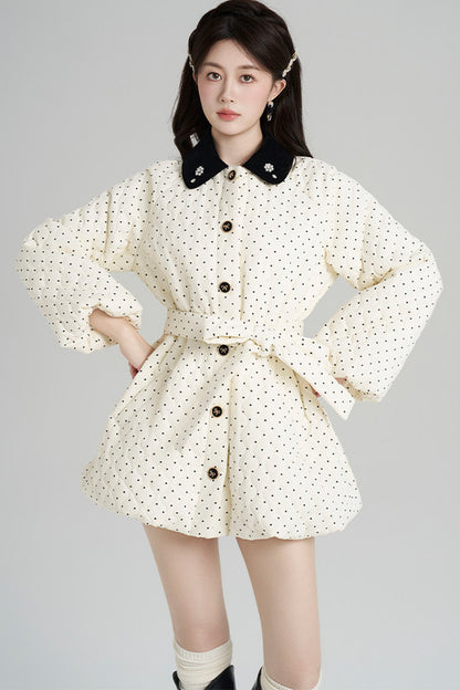 Polka Dot Cotton Coat