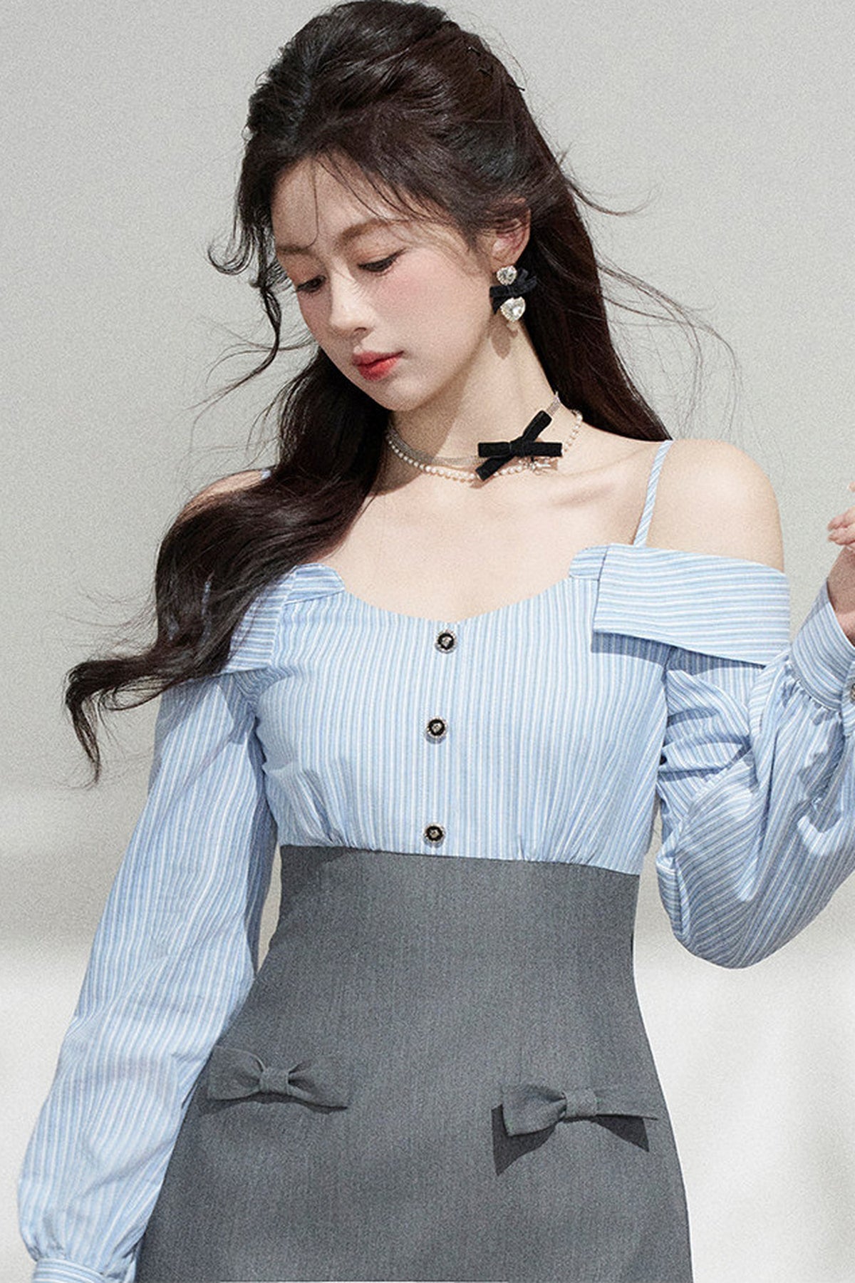 Striped Off-Shoulder Dress