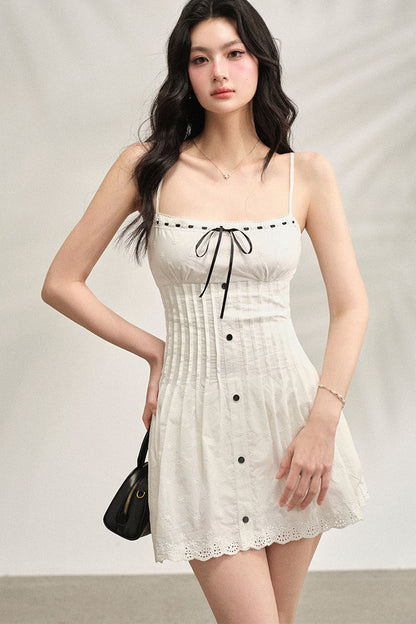 White Strappy Dress & Cardigan Set-Up