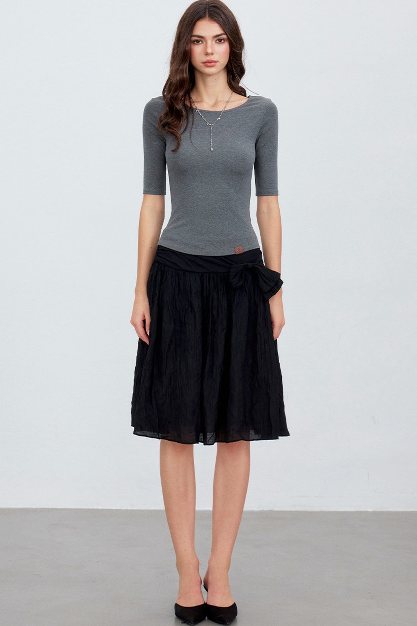 Asymmetrical Bowknot A-Line Skirt