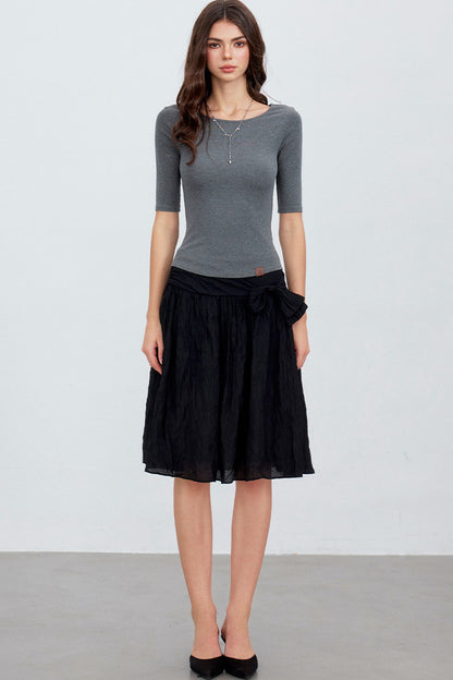 Asymmetrical Bowknot A-Line Skirt
