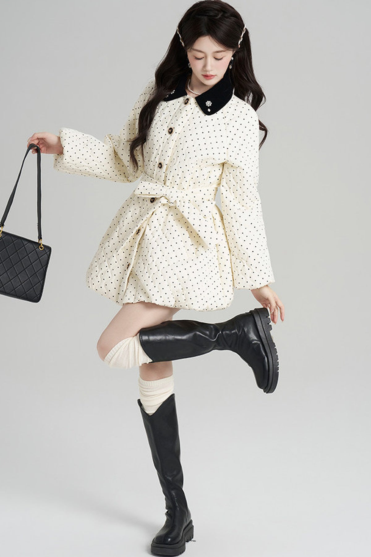 Polka Dot Cotton Coat