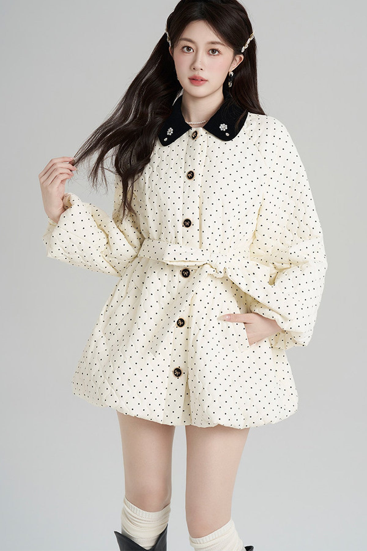Polka Dot Cotton Coat