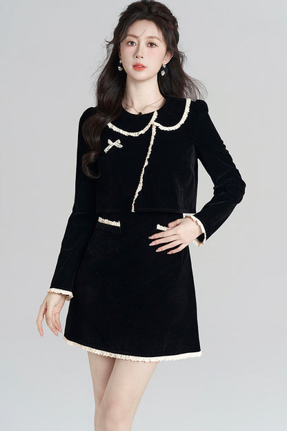Collar Velvet Dress