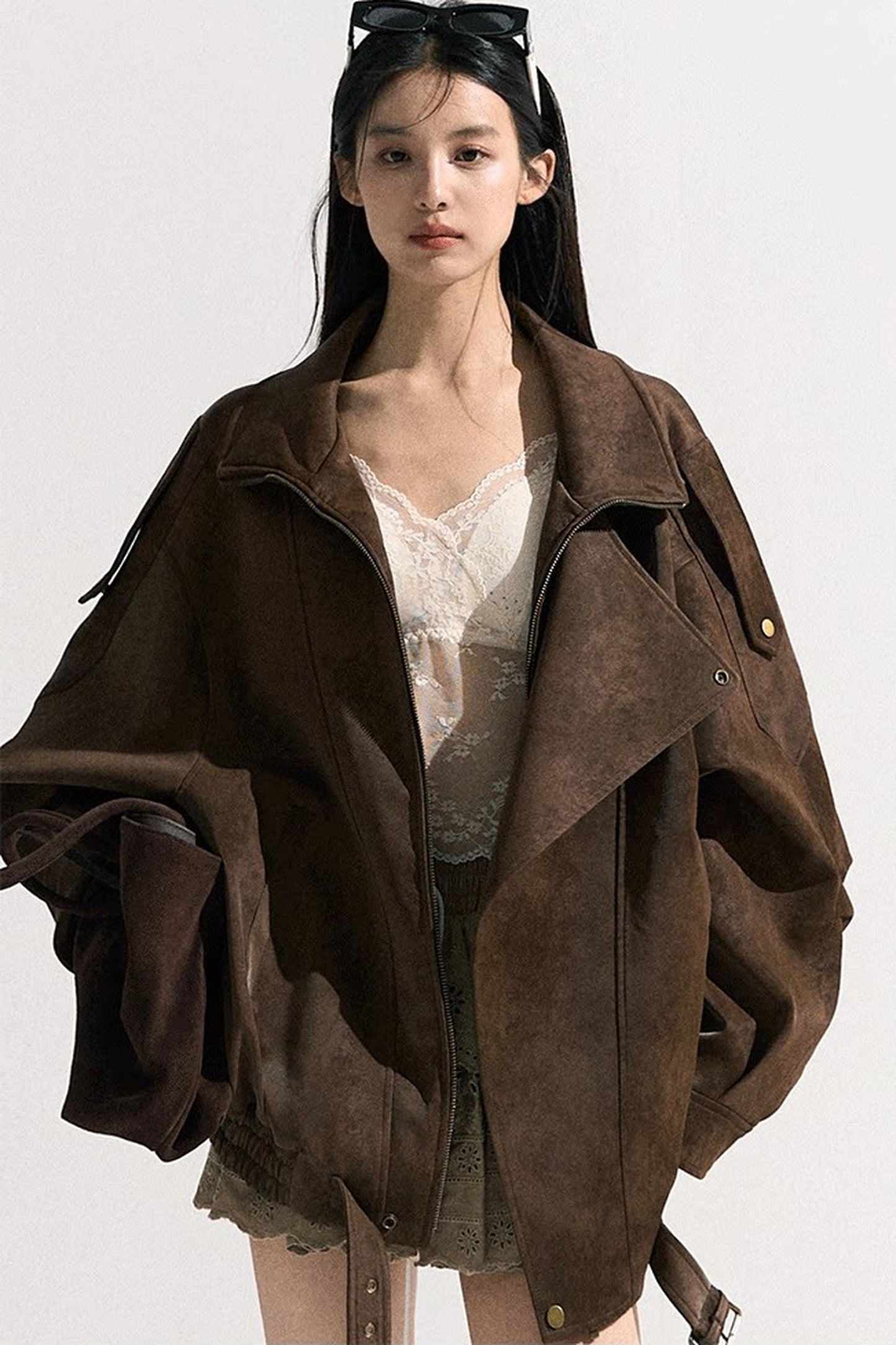 Suede Texture Leather Jacket