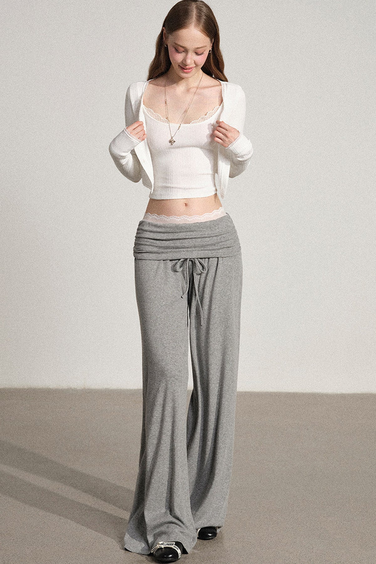 Backless Top and Wide-Leg Pants Set-Up