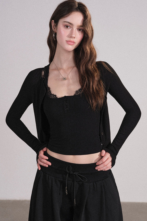 Lace Cardigan and Vest Set-Up