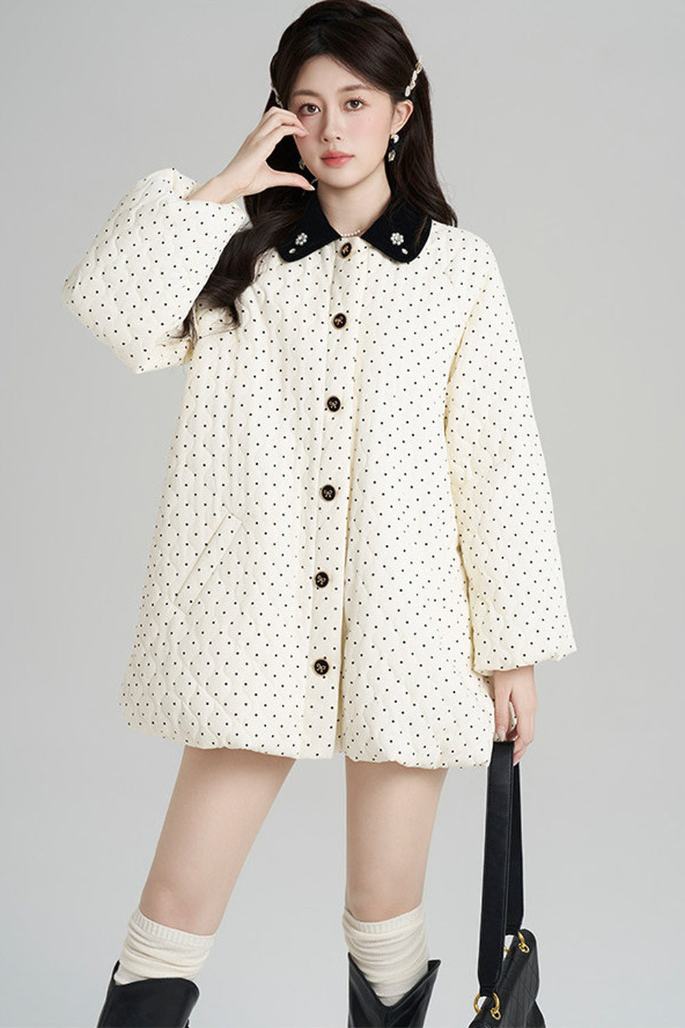 Polka Dot Cotton Coat