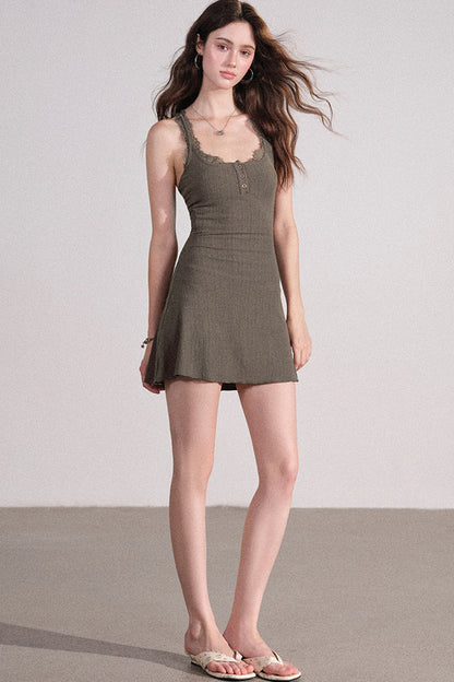 Slim Fit Cardigan and Tank Dress Set-Up