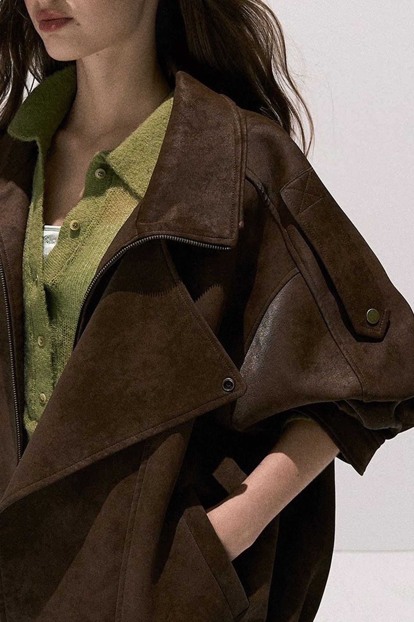 Suede Texture Leather Jacket