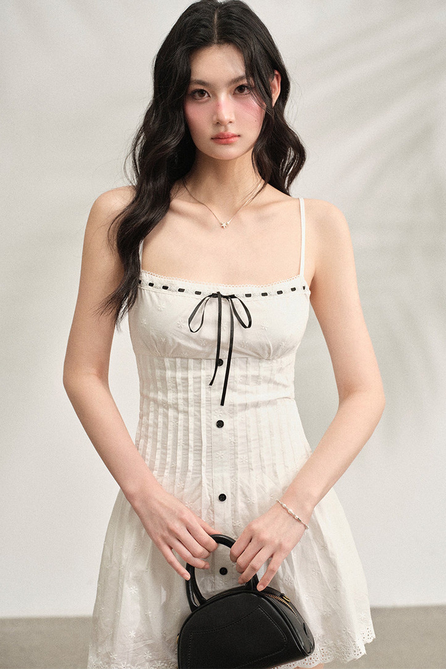 White Strappy Dress & Cardigan Set-Up