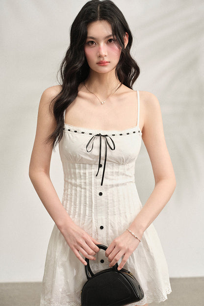 White Strappy Dress & Cardigan Set-Up
