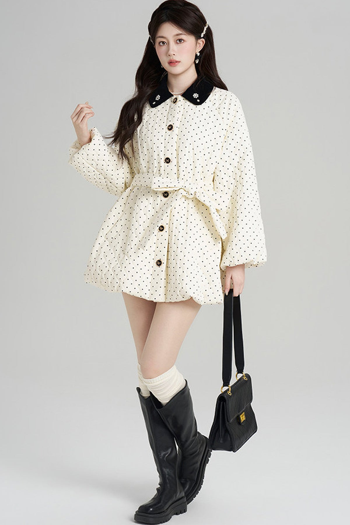 Polka Dot Cotton Coat